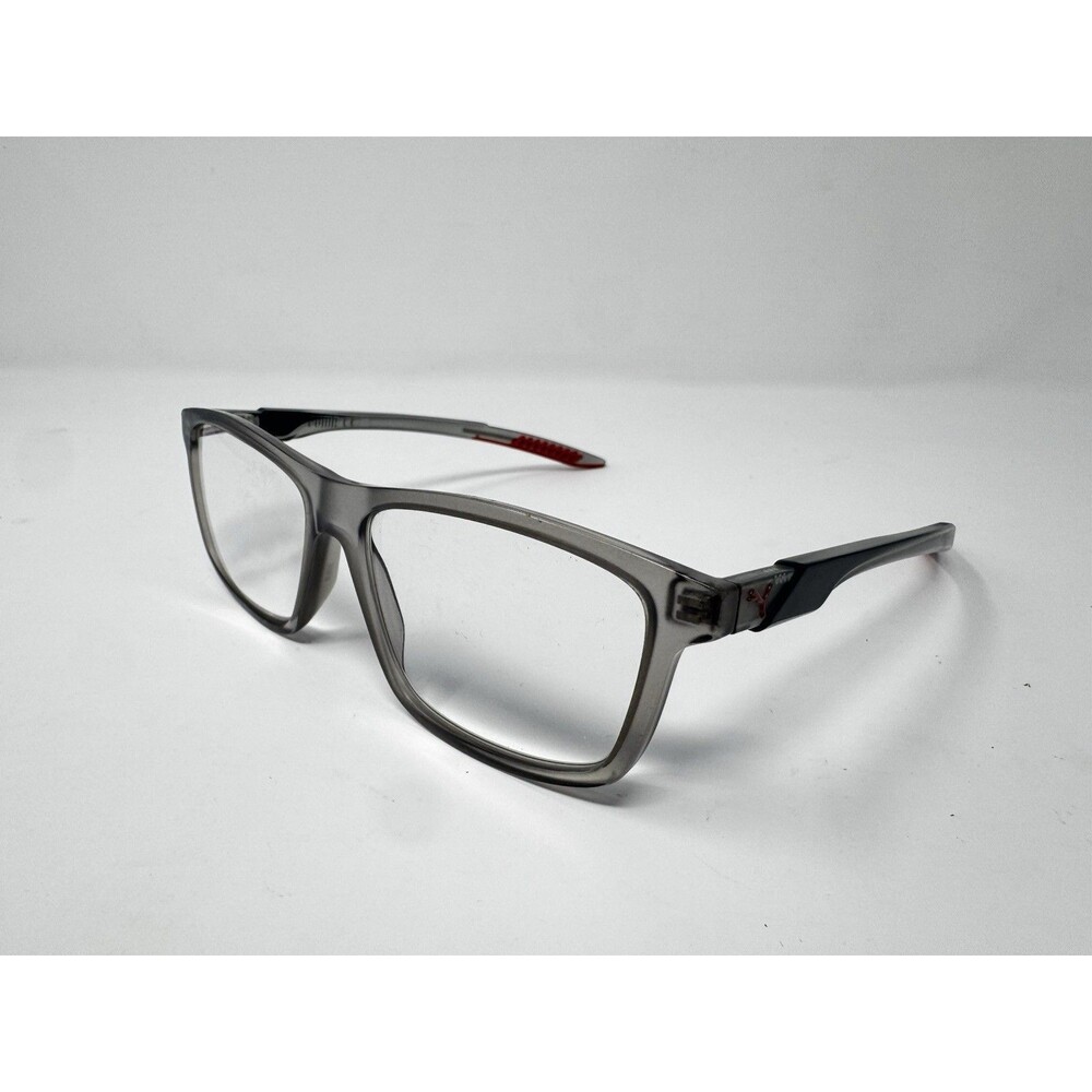 Puma PU0361OCS 001 Gray Clear Red Eyeglass Frames 57-16-145 - Picture 3 of 10